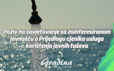 Poziv na savjetovanje sa zainteresiranom javnošću o Prijedlogu općih uvjeta korištenja javnih tuševa na općinskim plažama
