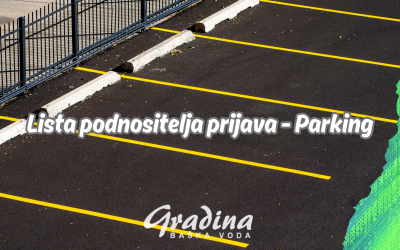 Lista podnositelja prijava – Parking