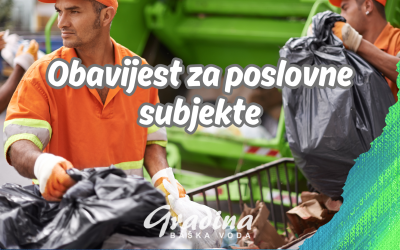 Obavijest za poslovne subjekte na području mjesta Baška Voda